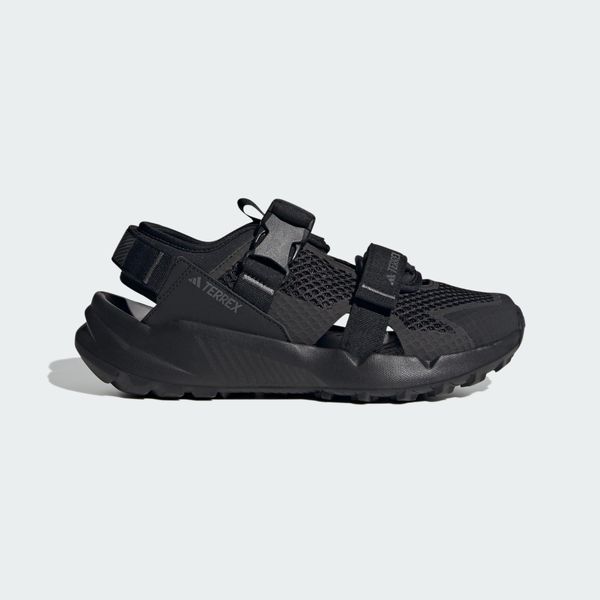 Sandały TERREX Hydroterra. Czarne sandały damskie Adidas, bez wzorów, z materiału, klasyczne, bez zapięcia. Za 439.00 zł.