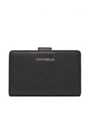 Coccinelle Portfel MW5 Metallic Soft E2 MW5 11 E7 01 Czarny. Czarne portfele damskie Coccinelle, ze skóry. Za 549.99 zł.