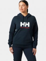 Bluza Damska Helly Hansen Hh Logo. Niebieskie bluzy damskie Helly Hansen, l, bez wzorów, z bawełny, biznesowe, bez ramiączek, z kapturem. Za 339.00 zł.