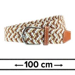 Pasek Elastyczny Pleciony, Beżowo-Karmelowy, do Spodni, 100 cm, Casualowy, Parciany -HIS STORY. Brązowe paski męskie His Story, z elastanu. Za 69.00 zł.