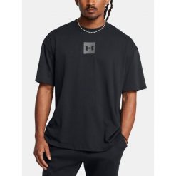 Koszulka męska sportowa Under Armour UA M HW OS SM BOX SS. Czarne koszulki sportowe męskie Under Armour, m, bez wzorów, bez ramiączek, na fitness i siłownię. W wyprzedaży za 109.00 zł.