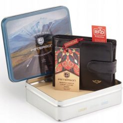 Portfel skórzany Peterson PTN 380Z 2-1-1 BLACK czarny. Czarne portfele męskie 4U Cavaldi, bez wzorów, ze skóry. Za 104.00 zł.