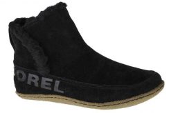 Buty Botki Damskie Sorel Nakiska. Czarne obuwie trekkingowe damskie Sorel, z materiału, przed kolano, bez zapięcia. Za 635.50 zł.