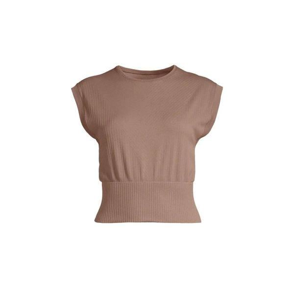 Koszulka Casall Seamless Graphical Rib Oddychająca Bezszwowa Elastyczna. Brązowe bluzki damskie Casall, bez wzorów, sportowe, bez kołnierzyka, bez ramiączek. W wyprzedaży za 169.00 zł.