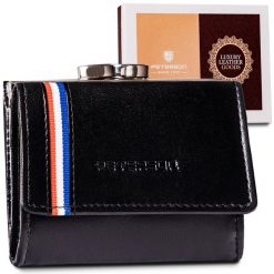 Portfel skórzany Peterson [D] PTN RD-25-GCL czarny. Czarne portfele damskie Peterson. Za 51.99 zł.