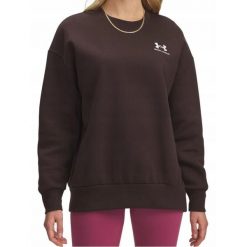Bluza na co dzień Damska Under Armour Sportowa Wygodna Dresowa Dłuższa. Brązowe bluzy damskie Under Armour, bez wzorów, z dresówki, sportowe, bez ramiączek, bez kaptura. Za 189.00 zł.