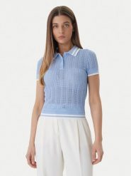 Guess Sweter W6GR25 Z0672 Niebieski Regular Fit. Niebieskie swetry nierozpinane damskie Guess, xs, z aplikacjami, z wiskozy, bez kołnierzyka, bez ramiączek. Za 429.99 zł.