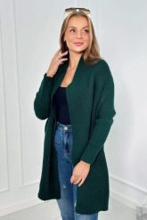 Sweter z rękawami typu nietoperz ciemny zielony. Zielone swetry nierozpinane damskie KESI, l, bez wzorów, z wełny, bez kołnierzyka, plus size, bez ramiączek. Za 178.78 zł.