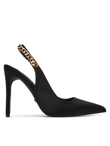 DeeZee Szpilki Q03-12 Czarny. Czarne sandały damskie DeeZee, bez wzorów, z materiału, bez obcasa, na szpilce, bez zapięcia. Za 159.99 zł.