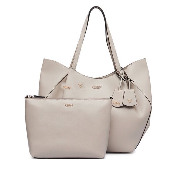 Torebka Guess. Brązowe shopperki damskie Guess, z aplikacjami, bez dodatków. Za 714.99 zł.
