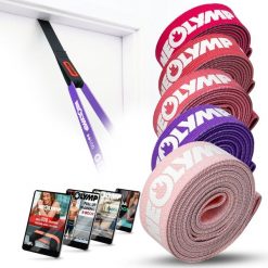 Zestaw taśm fitness z tkaniny – 5 poziomów oporu, taśmy treningowe z torbą. Czerwone torby sportowe męskie NEOLYMP, bez wzorów, ze skóry. Za 186.99 zł.