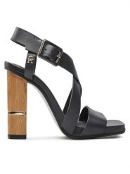 Tommy Hilfiger Sandały Hardware Block High Heel FW0FW07016 Granatowy. Niebieskie sandały damskie Tommy Hilfiger, bez wzorów, ze skóry, bez obcasa, na słupku, bez zapięcia. Za 749.99 zł.