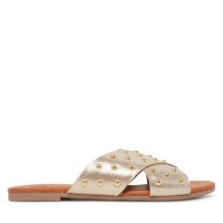 Klapki Pieces. Żółte klapki damskie Pieces, bez wzorów, bez obcasa, bez zapięcia. Za 139.99 zł.