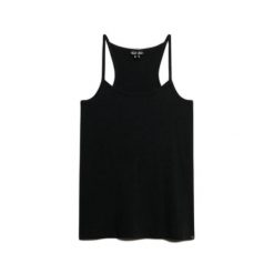 Damski tank top Superdry Studios Strappy. Czarne topy damskie Superdry, s, bez wzorów, bez kołnierzyka, bez ramiączek. Za 98.20 zł.