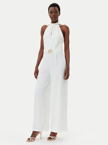 Rinascimento Kombinezon CFC0123364003 Biały Regular Fit. Białe sukienki damskie Rinascimento, xl, bez wzorów, z syntetyku, bez kołnierzyka, bez ramiączek. Za 329.99 zł.