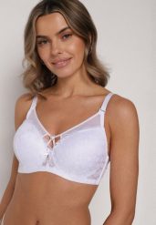 Biały Koronkowy Biustonosz Ozdobiony Cyrkoniowym Sercem Galirope. Białe biustonosze Born2be, z aplikacjami, z koronki. Za 39.99 zł.