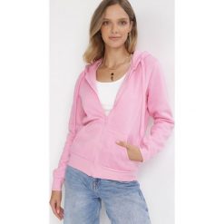 Różowa Bluza z Kapturem Zapinana na Suwak Bran. Czerwone bluzy damskie Born2be, l, bez wzorów, z materiału, eleganckie, bez ramiączek, z kapturem. Za 44.99 zł.