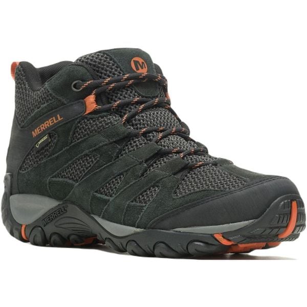 Buty Trekkingowe Męskie Merrell Alverstone Mid Gore-Tex. Czarne buty zimowe męskie Merrell, z gore-texu, bez zapięcia. Za 630.85 zł.
