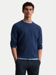 Marc O'Polo Sweter 526 5023 60080 Granatowy Regular Fit. Niebieskie swetry męskie Marc O'Polo, m, bez wzorów, z bawełny, bez kołnierzyka, bez ramiączek. Za 329.99 zł.