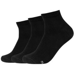 Skarpetki sportowe męskie 3PPK Basic Quarter Socks. Czarne skarpety męskie Skechers, bez wzorów, z bawełny. Za 29.99 zł.