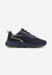 Niebiesko-Zielone Buty Sportowe Sneakersy z Ozdobnym Paskiem z Boku Damamene. Niebieskie buty sportowe męskie Born2be, bez wzorów, z dresówki, bez zapięcia. Za 89.99 zł.