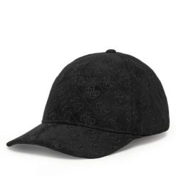 Czapka z daszkiem Guess. Czarne czapki damskie Guess, z aplikacjami. Za 199.99 zł.