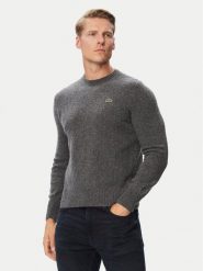 Lacoste Sweter AH2916 Szary ciemny Regular Fit. Szare swetry męskie Lacoste, m, bez wzorów, z wełny, bez kołnierzyka, bez ramiączek. Za 664.99 zł.