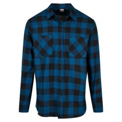 Flanelowa Koszula Męska W Kratę. Czarne koszule męskie Urban Classics, m, bez wzorów, casualowe, bez kołnierzyka, bez ramiączek. Za 154.99 zł.