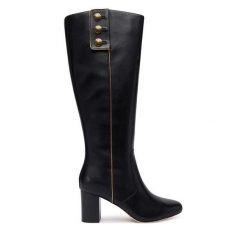Kozaki LAUREN RALPH LAUREN. Czarne kozaki damskie Lauren Ralph Lauren, bez wzorów, bez obcasa, na słupku, bez zapięcia. Za 1,399.00 zł.