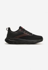 Czarno-Szare Lekkie Buty Sportowe Sznurowane z Wstawką z Boku Randia. Czarne buty sportowe męskie Born2be, bez wzorów, bez zapięcia. Za 129.99 zł.