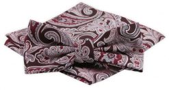 Męska Mucha z Poszetką Alties - Orientalny Wzór. Czerwone krawaty i muchy Alties, bez wzorów, eleganckie. Za 54.00 zł.