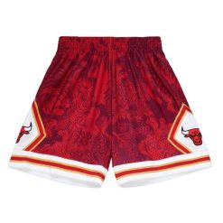 Szorty Chicago Bulls NBA Cny 4.0 Swingman 1997. Czerwone szorty damskie Mitchell & Ness, bez wzorów, retro. Za 497.00 zł.