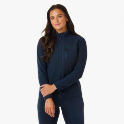 Bluza polarowa Turystyka Damska Swedemount Geilo Fleece Full Zip II W. Niebieskie bluzy damskie SWEDEMOUNT, na zimę, bez wzorów, z polaru, sportowe, bez ramiączek, bez kaptura. W wyprzedaży za 95.00 zł.