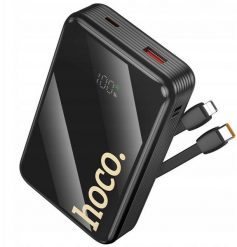 Powerbank Hoco 20000 mAh QC PD 22,5W z wbudowanymi kablami USB C Lightning Q37A czarny (HOCOACC273). Czarne powerbanki Hoco. Za 108.72 zł.