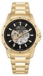 Zegarek Trussardi TRUSSARDI R2423153001 zegarek męski złoty 42 mm. Żółte zegarki męskie TRUSSARDI, bez wzorów, złote. Za 799.50 zł.