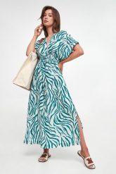Sukienka we wzory Dorotea MAX MARA BEACHWEAR. Sukienki damskie Max Mara Beachwear, s, bez wzorów, bez kołnierzyka, bez ramiączek. W wyprzedaży za 989.25 zł.