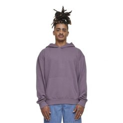 Lekka Męska Bluza Z Kapturem Frotte. Fioletowe bluzy męskie Urban Classics, m, bez wzorów, bez ramiączek, z kapturem. Za 120.99 zł.