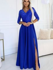 Sukienka Model Amber 309-12 Chaber - Numoco. Żółte sukienki damskie Numoco, l, bez wzorów, z elastanu, eleganckie, bez kołnierzyka, plus size, bez ramiączek, maxi. Za 501.53 zł.