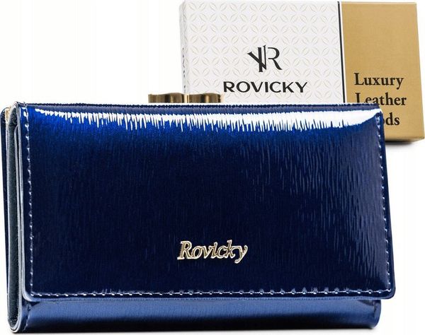 Rovicky Skórzany portfel damski na bigiel i zatrzask — Rovicky. Portfele damskie ROVICKY. Za 175.39 zł.