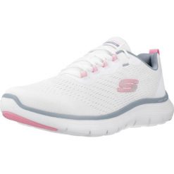 Buty SKECHERS FLEX APPEAL 5.0 Biały. Białe obuwie sportowe damskie Skechers, bez wzorów, z tkaniny, bez zapięcia. Za 311.99 zł.