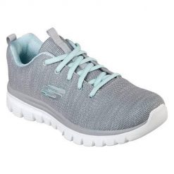 Buty do chodzenia damskie Skechers Graceful Twisted Fortune. Szare obuwie sportowe damskie Skechers, bez wzorów, z gumy, bez zapięcia, trekkingowe, Skechers Sport. Za 328.00 zł.