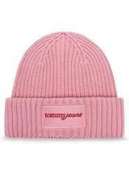 Tommy Jeans Czapka Script AW0AW17909 Różowy. Czerwone czapki damskie Tommy Jeans, na zimę, bez wzorów, z bawełny. Za 199.99 zł.