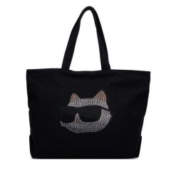 Torebka KARL LAGERFELD. Czarne shopperki damskie KARL LAGERFELD, bez wzorów, bez dodatków. Za 389.99 zł.