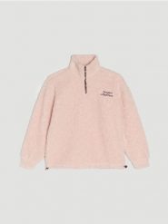 Bluza z kożuszkiem - różowy. Czerwone bluzy damskie Sinsay, l, bez wzorów, bez ramiączek, bez kaptura. Za 69.99 zł.
