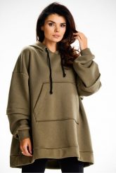 Bluza damska oversize z kapturem bawełna premium khaki. Brązowe bluzy damskie Infinite You, l, z aplikacjami, z bawełny, eleganckie, bez ramiączek, z kapturem. Za 299.00 zł.