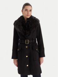 Marciano Guess Płaszcz wełniany 5BGL26 1799Z Czarny Regular Fit. Czarne płaszcze damskie Marciano Guess, na zimę, z aplikacjami, z syntetyku, bez kołnierzyka, bez kaptura. Za 1,649.00 zł.