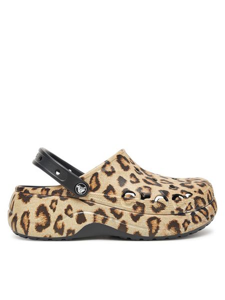 Crocs Klapki BAYA PLATFORM CLOG 208712-0C4 Beżowy. Brązowe klapki damskie Crocs, bez wzorów, z tworzywa sztucznego, bez obcasa, bez zapięcia. Za 219.99 zł.