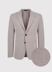 PAKO LORENTE – Beżowa marynarka męska melanż. Brązowe garnitury męskie Pako Lorente, m, bez wzorów, z bawełny, casualowe. Za 799.99 zł.