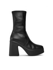Steve Madden Botki Low Phoenix SM11002629 SM11002629-001 Czarny. Czarne botki damskie Steve Madden, bez wzorów, ze skóry, bez obcasa, na słupku, bez zapięcia. Za 669.99 zł.