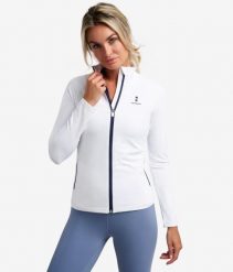Koszulka/bluza z długim rękawem damska. Białe bluzy damskie NORDICDOTS, na jesień, l, bez wzorów, z bawełny, klasyczne, bez ramiączek, bez kaptura. Za 365.00 zł.